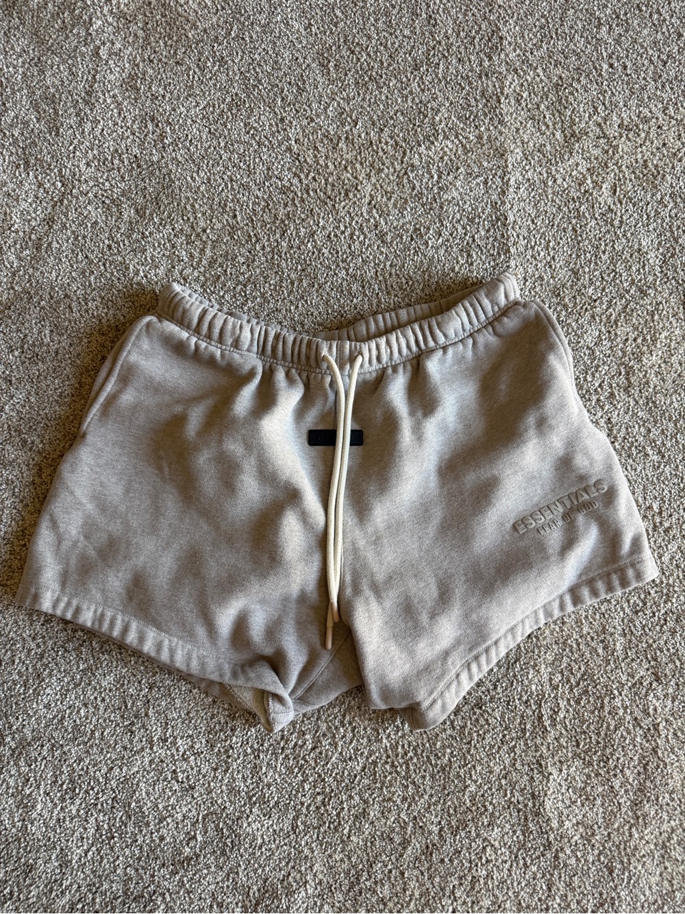 ESSENTIALS Fear of God Beige Cotton Fleece Shorts